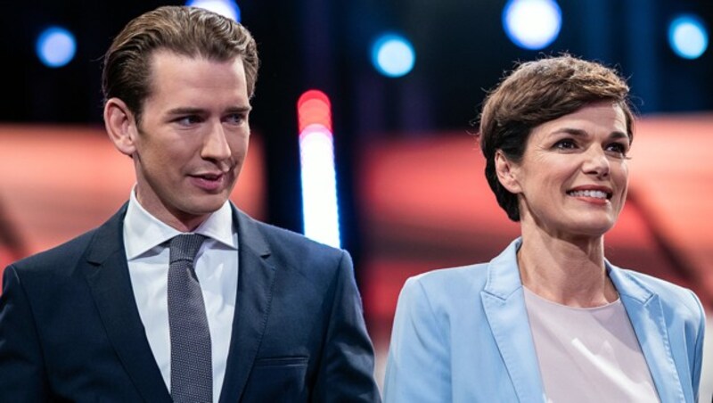 Bundeskanzler Sebastian Kurz (ÖVP) und SPÖ-Chefin Pamela Rendi-Wagner (Bild: APA/Georg Hochmuth)