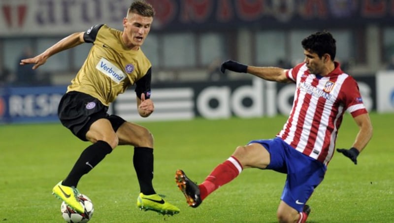 Emir Dilaver als Austrianer in der Champions League gegen Atletico Madrid (Bild: APA/HERBERT PFARRHOFER)