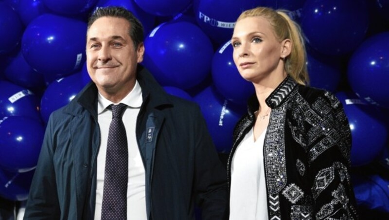 Heinz-Christian Strache und Ehefrau Philippa Strache (Bild: APA/Hans Punz)