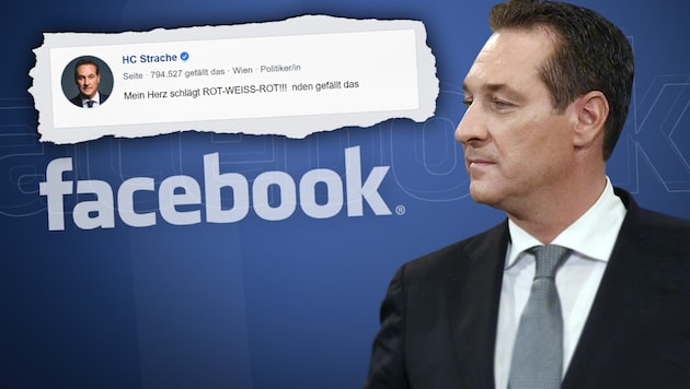 Zankapfel der FPÖ: Straches Facebook-Auftritt (Bild: facebook.com, APA/HELMUT FOHRINGER, krone.at-Grafik)