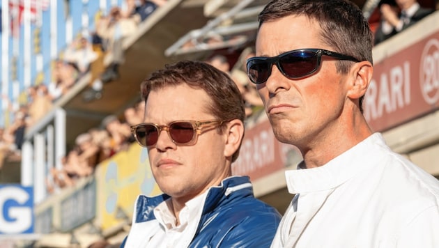 In „Le Mans 66 “ erzählen sie die wahre Geschichte von Shelby und Miles: Matt Damon und Christian Bale. (Bild: 20 Century Fox Film)