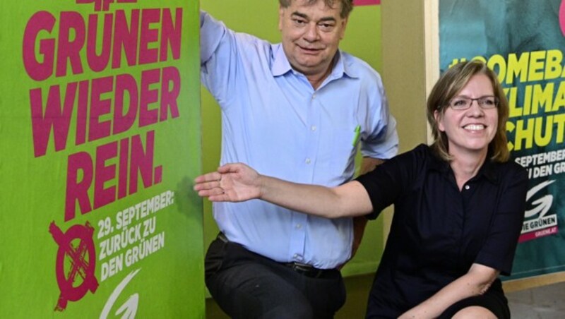 Werner Kogler und Leonore Gewessler (Bild: APA/HANS PUNZ)