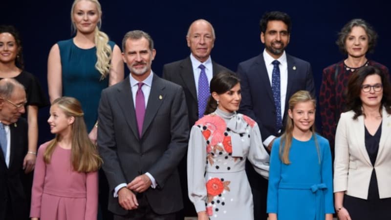 Kronprinzessin Leonor, König Felipe, Königin Letizia, Prinzessin Sofia (Bild: AFP)