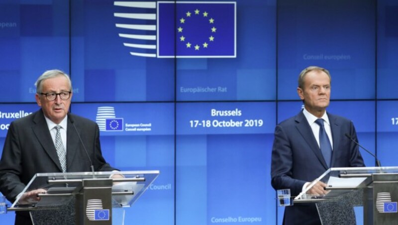 Jean-Claude Juncker und Donald Tusk (Bild: AFP)