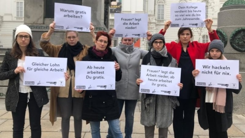 Jugendorganisationen der SPÖ am Montag vor dem Parlament (Bild: Sozialistische Jugend Österreich)