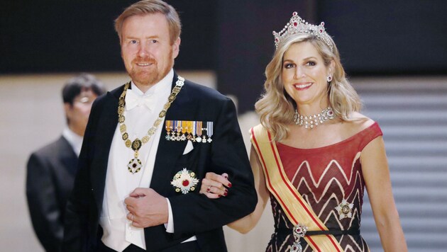 König Willem-Alexander und Königin Maxima (Bild: Kyodo News)