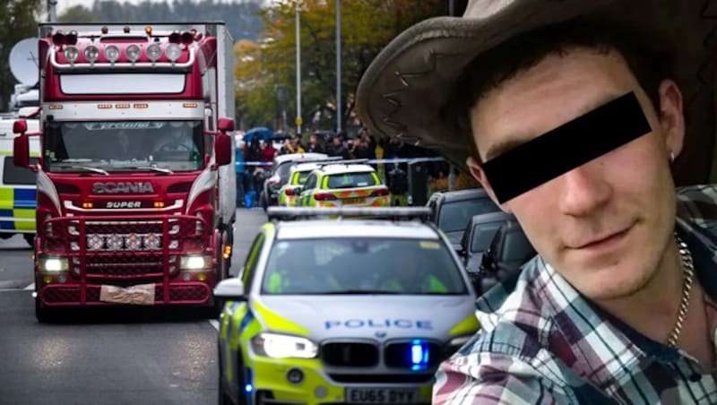 Mo Robinson war der Fahrer des Lkw, in dem 39 Menschen starben. (Bild: AFP, facebook.com, krone.at-Grafik)