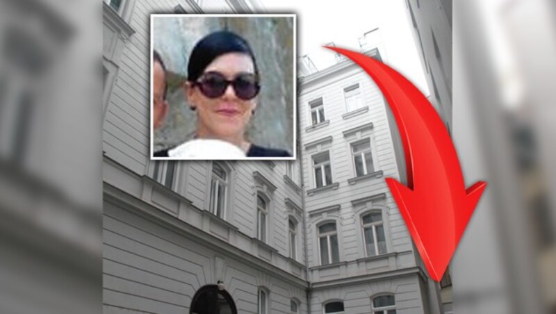 Diese Bankerin (45) wurde in Wien-Wieden von ihrem Mann an ihrem Geburtstag über die Brüstung gehoben und 15 Meter in die Tiefe gestoßen. Der Täter wollte ihren Tod als Suizid tarnen. (Bild: Andi Schiel, Facebook, krone.at-Grafik)