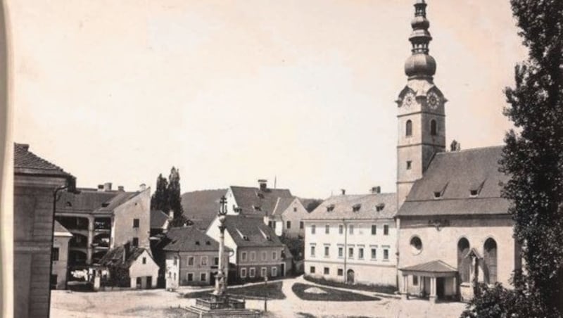 Der Heiligengeistplatz um 1875 - (Pest)Friedhof bis in das 17. Jahrhundert. (Bild: TAÖ/AAvK)