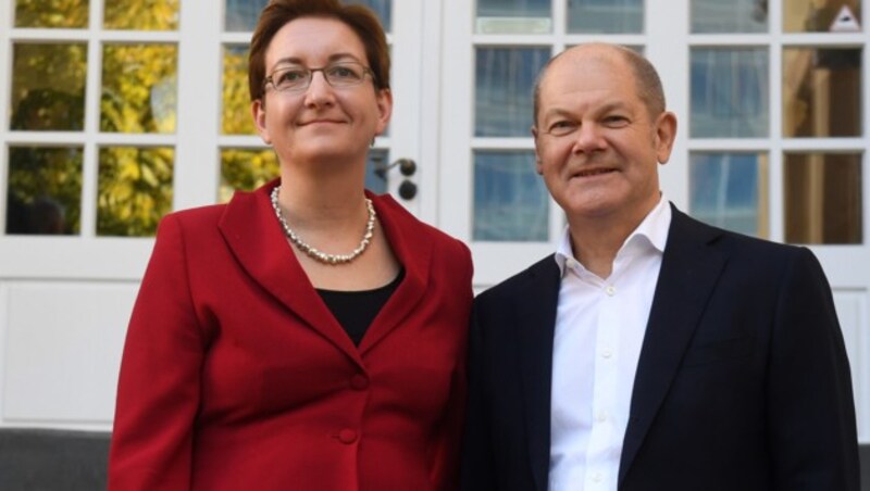 Klara Geywitz und Olaf Scholz (Bild: AFP )