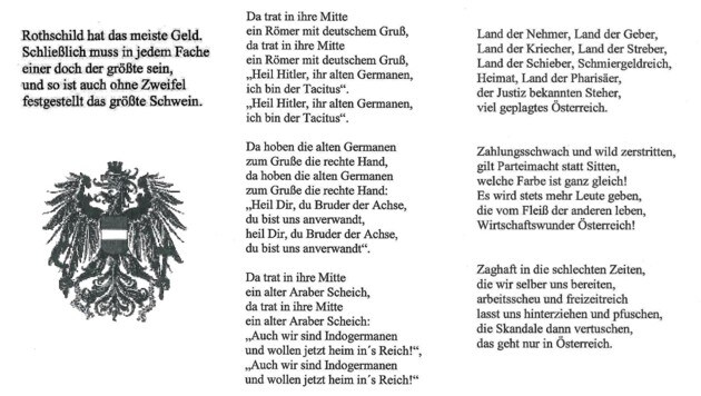 Auszüge aus dem Buch „Liederliche Lieder“ der Schülerverbindung Pennales Corps Austria zu Knittelfeld (Bild: "Krone", krone.at-Grafik)