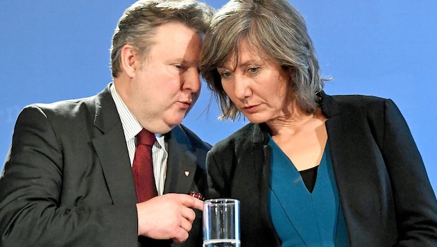 Das Wiener Koalitions-Duo Michael Ludwig und Birgit Hebein (Bild: APA/HANS KLAUS TECHT)
