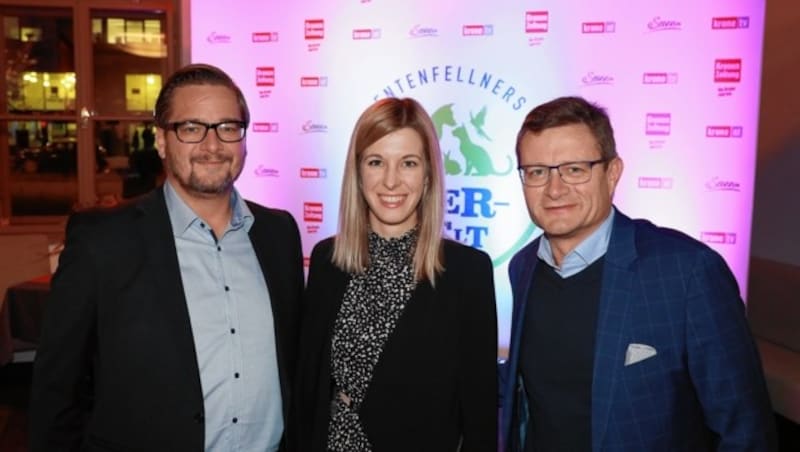 Gerhard Resinger - Direktor Einkauf und Marketing bei Fressnapf, Katharina Steiner - Senior Brand Manager bei Nestlé und Hermann Aigner - Geschäftsführer Fressnapf Österreich (Bild: Zwefo)