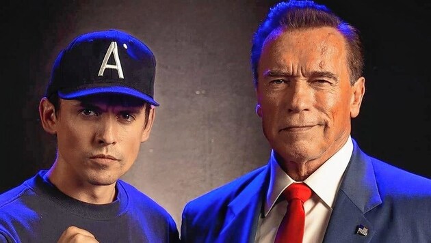 David Sandberg (li.) mit Schwarzenegger (Bild: www.instagram.com)