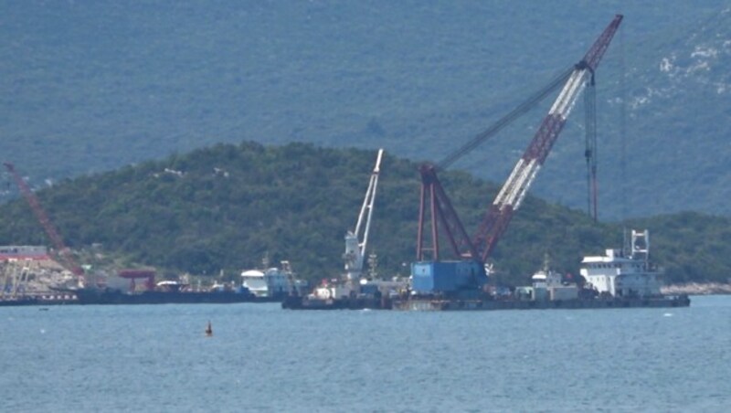 Hier entsteht die Peljesac-Brücke. (Bild: krone.at)