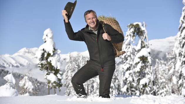 Fritz Strobl auf der Pirsch am frisch verschneiten Katschberg (Bild: Holitzky Roland)