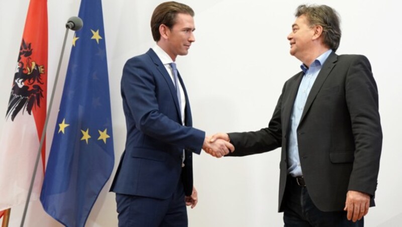 Sebastian Kurz, Werner Kogler (Bild: APA/GEORG HOCHMUTH)