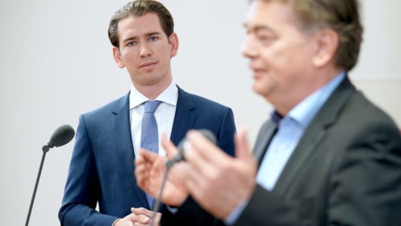 ÖVP-Chef Sebastian Kurz und der Bundessprecher der Grünen, Werner Kogler (Bild: APA/GEORG HOCHMUTH)