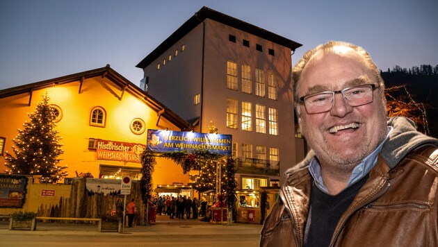 Matthäus Leitner öffnet seinen Halleiner Weihnachtsmarkt jeweils von Freitag bis Sonntag. (Bild: Doringer/Krone)