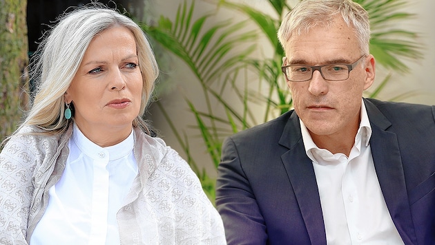 ORF-Moderatorin Claudia Reiterer und Ehemann Lothar Lockl haben sich vor dem Sommer getrennt. (Bild: Zwefo, krone.at-Grafik)