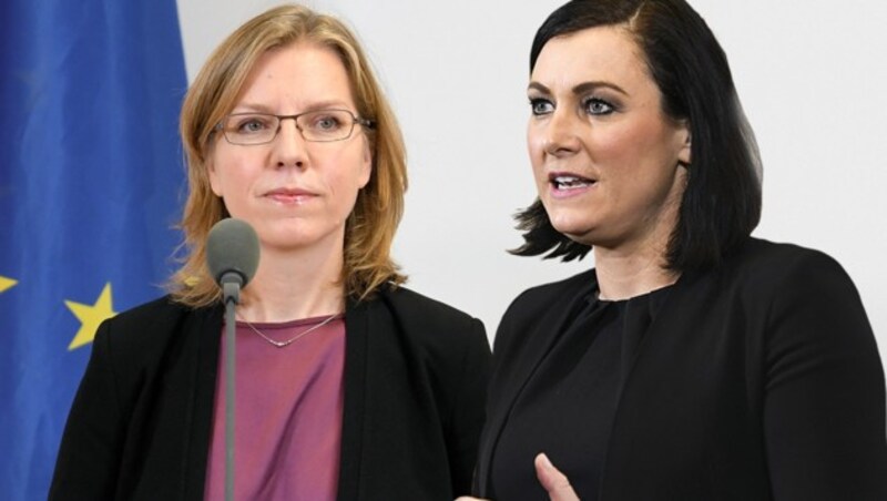 Leonore Gewessler (li.), Elisabeth Köstinger (Bild: APA/ROLAND SCHLAGER, APA/ROBERT JAEGER, krone.at-Grafik)