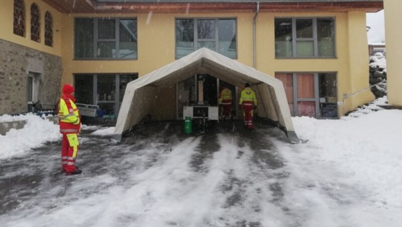 Die Feldküche des Arbeiter-Samariterbundes in Stadl an der Mur (Bild: ASB)