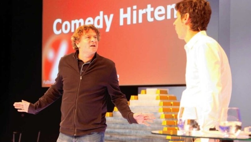 Die Comedy Hirten um Peter Moizi (o. li.) sorgten für viele Lacher. (Bild: Gerhard Gradwohl)