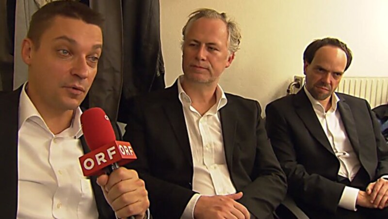 Das maschek-Trio Ulrich Salamun (links im Bild), Peter Hörmanseder und Robert Stachel (Bild: facebook.com/mutterschifffilmcom)