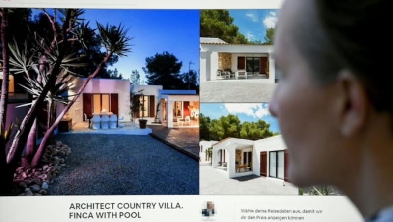 Jene Villa, in der das Skandal-Video gedreht wurde, auf der Webseite der Plattform Airbnb (Bild: APA)