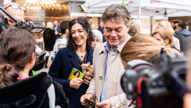 Wahlkampffinale der Grünen mit Sandra Krautwaschl und Werner Kogler (Bild: Philipp Podesser)