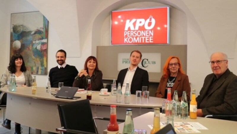 Personenkomitee für Claudia Klimt-Weithaler und die KPÖ unter andere mit Max Zirngast (Bild: KPÖ Steiermark)