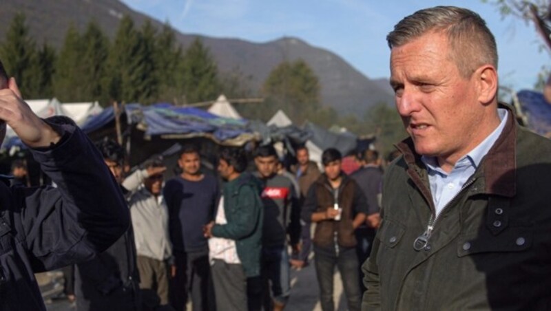 Mario Kunasek im Asyllager in Vucjak (Bild: FPÖ Steiermark/j.krenn)