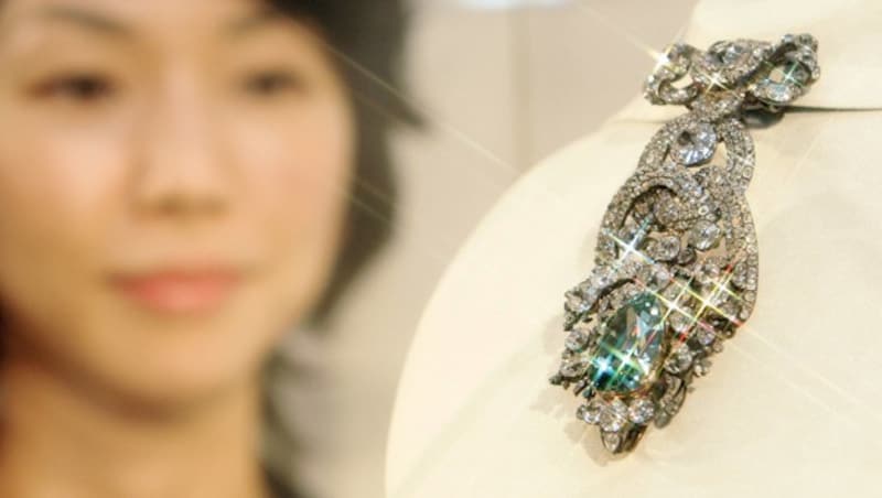 Der Dresdner Grüne Diamant bei einer Ausstellung in Japan im September 2005 (Bild: AFP)