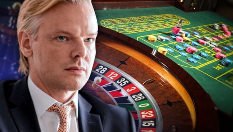 Ex-FPÖ-Bezirksrat Peter Sidlo hat laut dem Chef des Casinos-Austria-Aktionärs Sazka schon beim allerersten Gespräch im Zuge seiner Bestellung zum Casinos-Finanzchef sofort Online-Spiellizenzen angesprochen. (Bild: Mirjam Reither/picturedesk.com, stock.adobe.com, krone.at-Grafik)