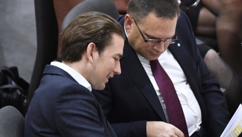 ÖVP-Chef Sebastian Kurz und ÖVP-Klubobmann August Wöginger (Bild: APA/ROBERT JAEGER)