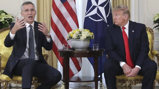 NATO-Generalsekretär Jens Stoltenberg und US-Präsident Donald Trump (Bild: AP)