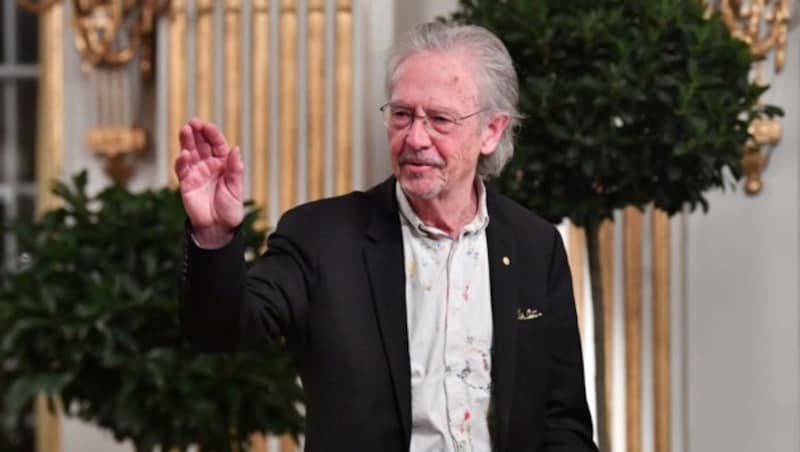 Peter Handke während seiner Nobelpreis-Vorlesung in Stockholm (Bild: APA/AFP/TT News Agency/Jonas EKSTROMER)