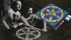 Der Sportreporter Scott Abbott (rechts im Bild) und Bildredakteur Chris Haney erfanden vor 40 Jahren das Kultspiel Trivial Pursuit. (Bild: AP, Library Canada Archives, krone.at-Grafik)