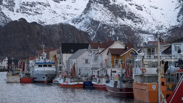 Fischerboote in Henningsvaer auf der Insel Lofoten in Norwegen (Bild: AFP)