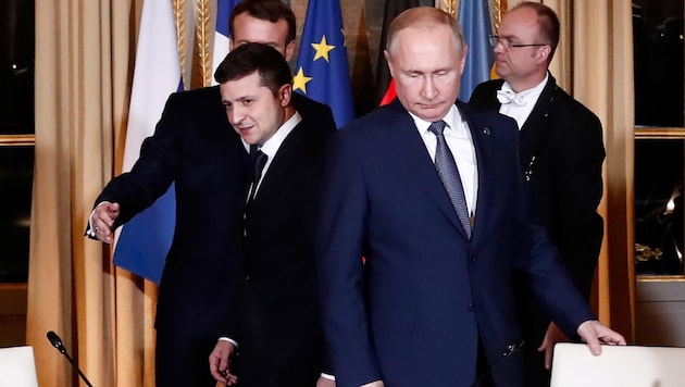 Der ukrainischen Präsidenten Wolodymyr Selenskyj und Russlands Präsident Wladimir Putin (Bild: AFP)