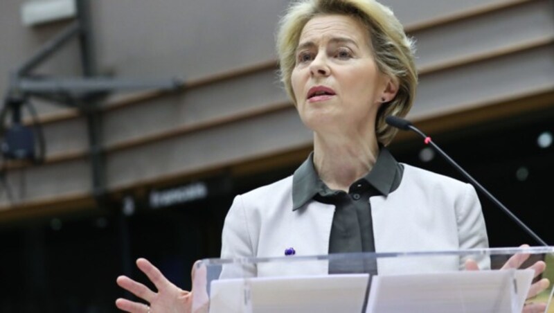 Ursula von der Leyen bei der „Green Deal“-Präsentation (Bild: AFP)