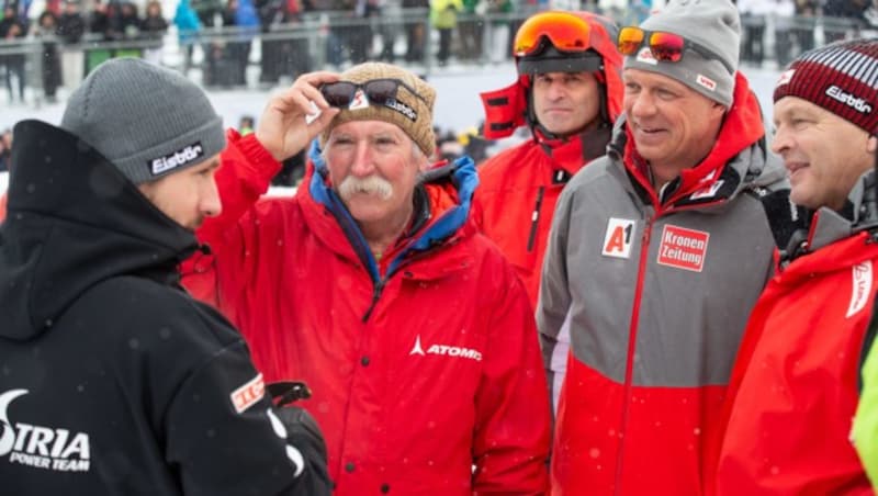 Marcel Hirscher, Ferdinand Hirscher, Anton Giger, Mike Pircher und Hans Pum (von links) (Bild: GEPA)