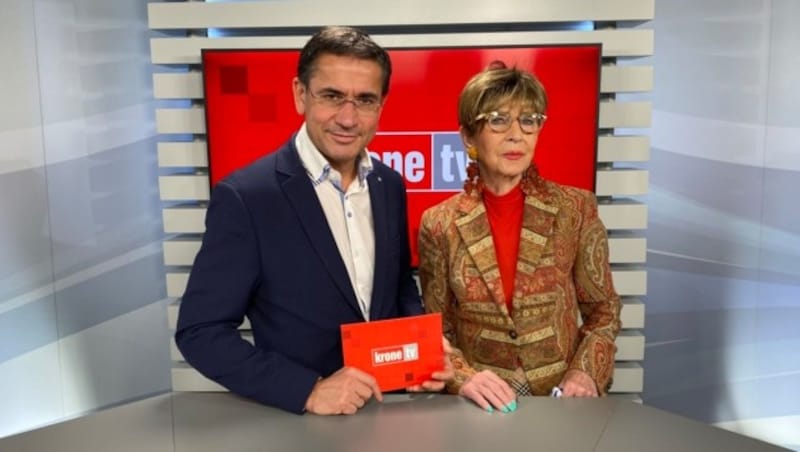 Gerhard Koller im Talk mit Ingrid Korosec (Bild: krone.tv)