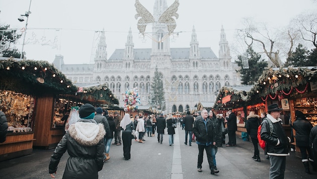 Wiens größter Christkindl-Markt auf dem Rathausplatz (Bild: CC0 Lizenz, Photo by Alisa Anton)