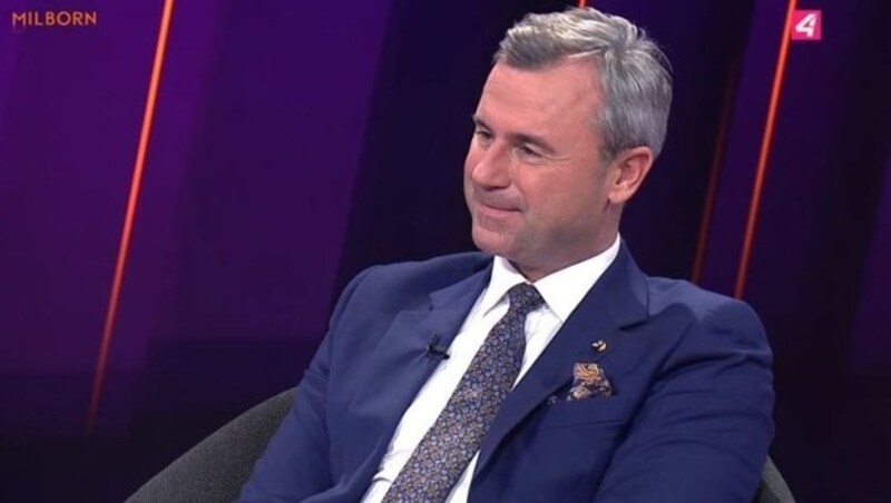 Norbert Hofer im Talk mit Corinna Milborn (Bild: Puls24)