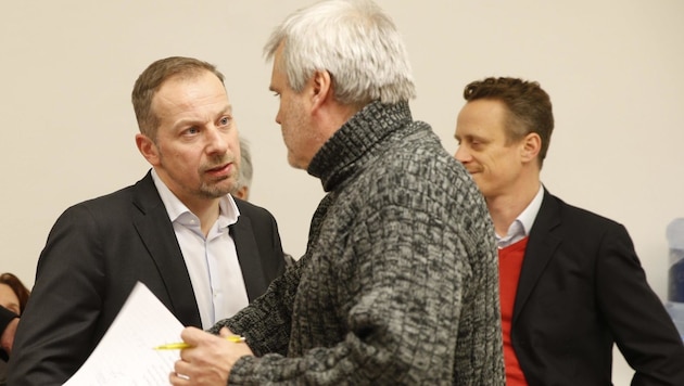 Die Verhinderer: Stephan Auer-Stüger von der SPÖ (links) und Martin Margulies von den Grünen (Mitte) (Bild: Reinhard Holl)