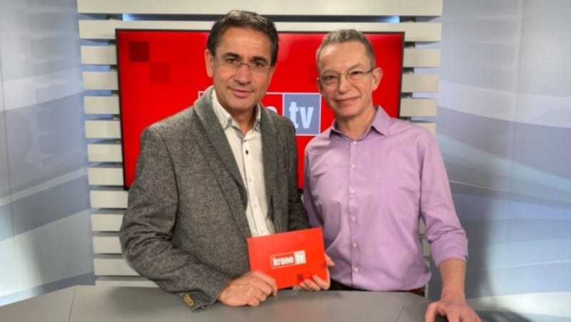 Gerhard Koller im Talk mit Daniel Landau (Bild: krone.tv)