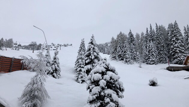 An die 25 Zentimeter Neuschnee sind am Sonntag auf dem Katschberg dazugekommen. (Bild: Holitzky Roland)
