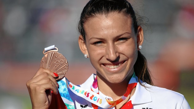 Grünwald gewann bei Olympischen Jugendspielen im Vorjahr sensationell Weitsprung-Bronze. (Bild: ÖOC)
