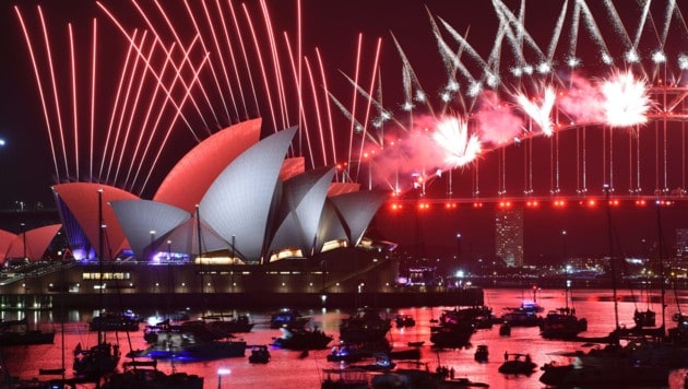Ein Bild vom Silvester-Feuerwerk in Sydney am 1. Jänner 2019 (Bild: AFP)